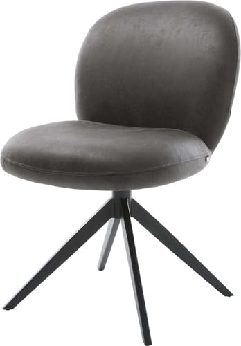 Esszimmerstuhl Nube-Flex Kreuzgestell breit Schwarz Mikrofaser Anthrazit Vintage 360° drehbar Wippfunktion Taschenfederkern Esszimmerstuhl Nube-Flex Kreuzgestell breit Schwarz Mikrofaser Anthrazit Vintage 360° drehbar Wippfunktion Taschenfederkern von DELIFE