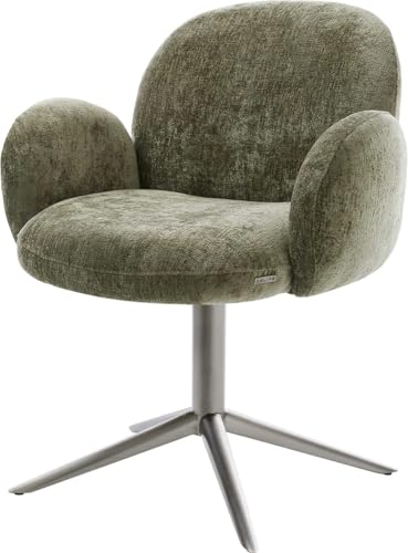 DELIFE Esszimmerstuhl Nube-Flex mit Armlehnen Fußkreuz Graphit Chenille Olive 360° drehbar Wippfunktion Taschenfederkern DELIFE Esszimmerstuhl Nube-Flex mit Armlehnen Fußkreuz Graphit Chenille Olive 360° drehbar Wippfunktion Taschenfederkern von DELIFE
