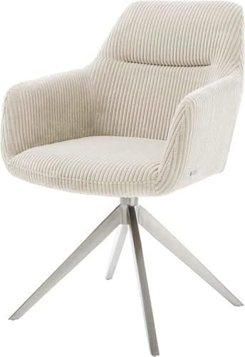 DELIFE Esszimmerstuhl Pejo-Flex Kreuzgestell breit Edelstahl Cord Beige 360° drehbar Wippfunktion Taschenfederkern DELIFE Esszimmerstuhl Pejo-Flex Kreuzgestell breit Edelstahl Cord Beige 360° drehbar Wippfunktion Taschenfederkern von DELIFE