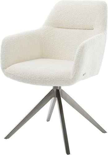 Esszimmerstuhl Pejo-Flex Kreuzgestell breit Graphit Bouclé Weiß 360° drehbar Wippfunktion Taschenfederkern Esszimmerstuhl Pejo-Flex Kreuzgestell breit Graphit Bouclé Weiß 360° drehbar Wippfunktion Taschenfederkern von DELIFE