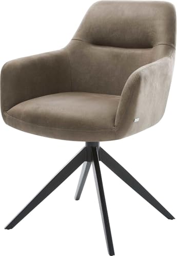 DELIFE Esszimmerstuhl Pejo-Flex Kreuzgestell breit Schwarz Mikrofaser Taupe Vintage 360° drehbar Wippfunktion Taschenfederkern DELIFE Esszimmerstuhl Pejo-Flex Kreuzgestell breit Schwarz Mikrofaser Taupe Vintage 360° drehbar Wippfunktion Taschenfederkern von DELIFE
