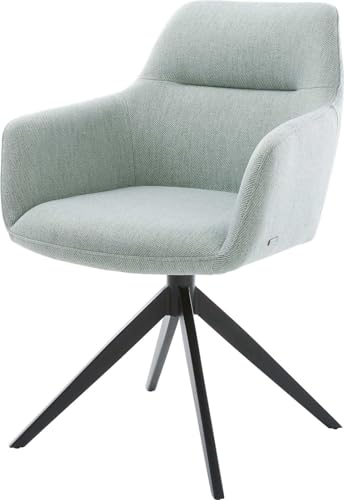 Esszimmerstuhl Pejo-Flex Kreuzgestell breit Schwarz Stripes Mint 360° drehbar Wippfunktion Taschenfederkern von DELIFE