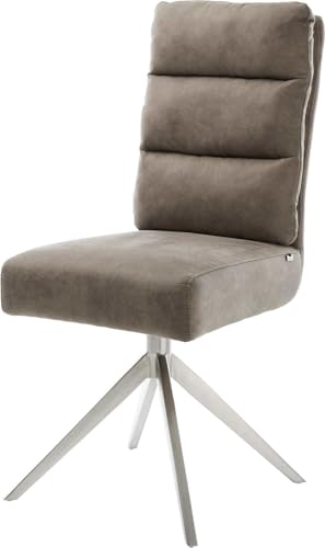 DELIFE Esszimmerstuhl Pela-Flex Kreuzgestell breit Edelstahl Mikrofaser Taupe Vintage 360° drehbar Wippfunktion Taschenfederkern DELIFE Esszimmerstuhl Pela-Flex Kreuzgestell breit Edelstahl Mikrofaser Taupe Vintage 360° drehbar Wippfunktion Taschenfederkern von DELIFE