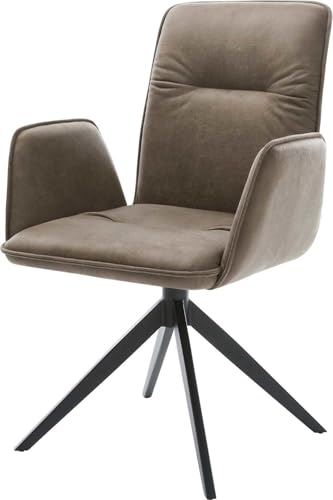 DELIFE Esszimmerstuhl Vinja-Flex Kreuzgestell breit Schwarz Mikrofaser Taupe Vintage 360° drehbar Wippfunktion DELIFE Esszimmerstuhl Vinja-Flex Kreuzgestell breit Schwarz Mikrofaser Taupe Vintage 360° drehbar Wippfunktion von DELIFE