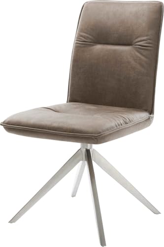 DELIFE Esszimmerstuhl Vinjo-Flex Kreuzgestell breit Edelstahl Mikrofaser Taupe Vintage 360° drehbar Wippfunktion DELIFE Esszimmerstuhl Vinjo-Flex Kreuzgestell breit Edelstahl Mikrofaser Taupe Vintage 360° drehbar Wippfunktion von DELIFE