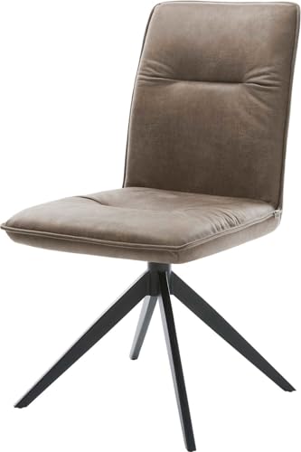 DELIFE Esszimmerstuhl Vinjo-Flex Kreuzgestell breit Schwarz Mikrofaser Taupe Vintage 360° drehbar Wippfunktion DELIFE Esszimmerstuhl Vinjo-Flex Kreuzgestell breit Schwarz Mikrofaser Taupe Vintage 360° drehbar Wippfunktion von DELIFE