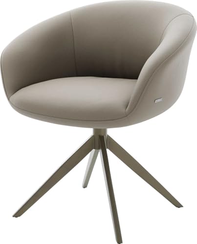 Esszimmerstuhl Vinka-Flex mit Armlehnen Kreuzgestell breit Effektfinish Titan Echt-Leder Schlamm 360° drehbar Wippfunktion Taschenfederkern Esszimmerstuhl Vinka-Flex mit Armlehnen Kreuzgestell breit Effektfinish Titan Echt-Leder Schlamm 360° drehbar Wippfunktion Taschenfederkern von DELIFE