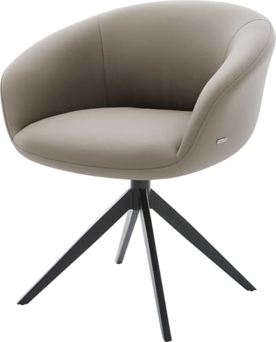 Esszimmerstuhl Vinka-Flex mit Armlehnen Kreuzgestell breit Schwarz Echt-Leder Schlamm 360° drehbar Wippfunktion Taschenfederkern Esszimmerstuhl Vinka-Flex mit Armlehnen Kreuzgestell breit Schwarz Echt-Leder Schlamm 360° drehbar Wippfunktion Taschenfederkern von DELIFE