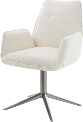 Esszimmerstuhl Zoa-Flex Fußkreuz Graphit Bouclé Weiß 360° drehbar Wippfunktion Taschenfederkern Esszimmerstuhl Zoa-Flex Fußkreuz Graphit Bouclé Weiß 360° drehbar Wippfunktion Taschenfederkern von DELIFE