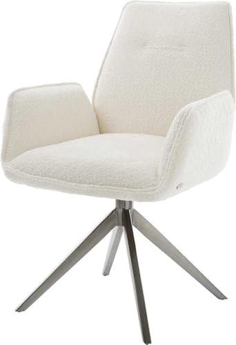 Esszimmerstuhl Zoa-Flex Kreuzgestell breit Graphit Bouclé Weiß 360° drehbar Wippfunktion Taschenfederkern Esszimmerstuhl Zoa-Flex Kreuzgestell breit Graphit Bouclé Weiß 360° drehbar Wippfunktion Taschenfederkern von DELIFE