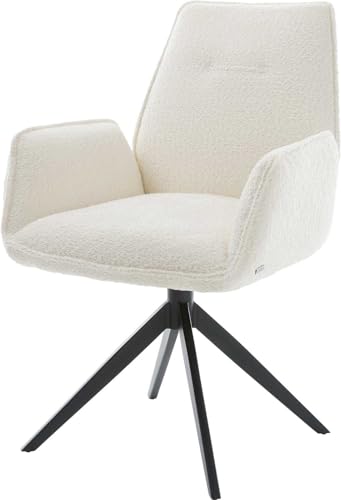 Esszimmerstuhl Zoa-Flex Kreuzgestell breit Schwarz Bouclé Weiß 360° drehbar Wippfunktion Taschenfederkern Esszimmerstuhl Zoa-Flex Kreuzgestell breit Schwarz Bouclé Weiß 360° drehbar Wippfunktion Taschenfederkern von DELIFE