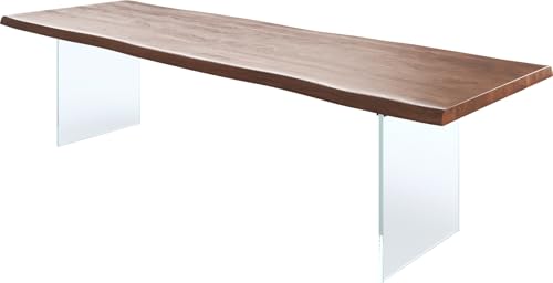 DELIFE Esszimmertisch Edge Akazie Braun 300x100 XL Glas Live-Edge Esstisch von DELIFE