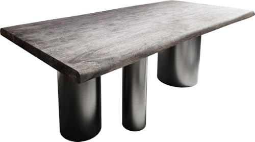 DELIFE Esszimmertisch Edge Akazie Platin 200x100 XL Troa Edelstahl Graphit Live-Edge DELIFE Esszimmertisch Edge Akazie Platin 200x100 XL Troa Edelstahl Graphit Live-Edge von DELIFE