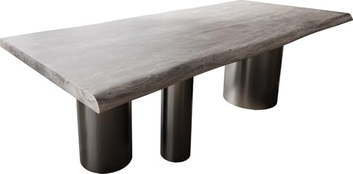 DELIFE Esszimmertisch Edge Akazie Platin 220x100 XL Troa Edelstahl Graphit Live-Edge DELIFE Esszimmertisch Edge Akazie Platin 220x100 XL Troa Edelstahl Graphit Live-Edge von DELIFE