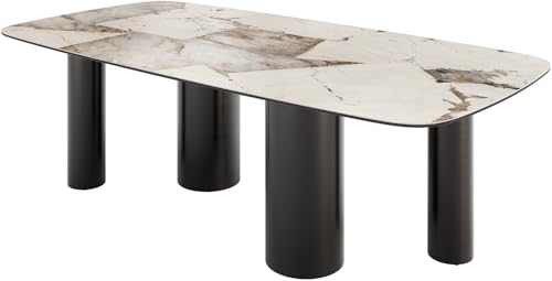 DELIFE Esszimmertisch Edge Boot Keramik Iris FMG Patagonia Lappato 240x120 Pilier Edelstahl Graphit von DELIFE