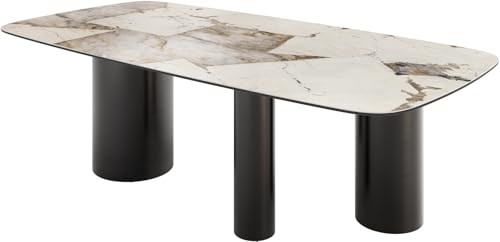 DELIFE Esszimmertisch Edge Boot Keramik Iris FMG Patagonia Lappato 240x120 Troa Edelstahl Graphit von DELIFE