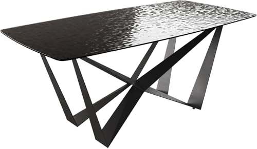 Esszimmertisch Edge Boot Reliefglas Rauchschwarz 3D-Design 200x100 Spider Flachstahl Schwarz Esszimmertisch Edge Boot Reliefglas Rauchschwarz 3D-Design 200x100 Spider Flachstahl Schwarz von DELIFE