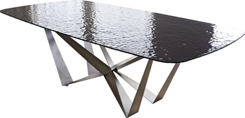 DELIFE Esszimmertisch Edge Boot Reliefglas Rauchschwarz 3D-Design 240x120 Spider Flachstahl Edelstahl DELIFE Esszimmertisch Edge Boot Reliefglas Rauchschwarz 3D-Design 240x120 Spider Flachstahl Edelstahl von DELIFE