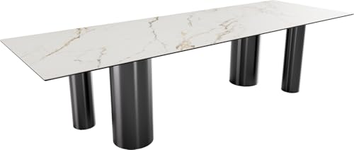 DELIFE Esszimmertisch Edge Keramik Calacatta Luxe Weiß-Gold-Grau 300x100 Pilier Edelstahl Graphit DELIFE Esszimmertisch Edge Keramik Calacatta Luxe Weiß-Gold-Grau 300x100 Pilier Edelstahl Graphit von DELIFE