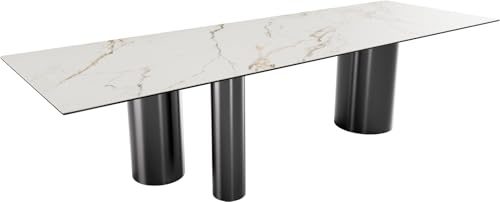 DELIFE Esszimmertisch Edge Keramik Calacatta Luxe Weiß-Gold-Grau 300x100 Troa Edelstahl Graphit DELIFE Esszimmertisch Edge Keramik Calacatta Luxe Weiß-Gold-Grau 300x100 Troa Edelstahl Graphit von DELIFE