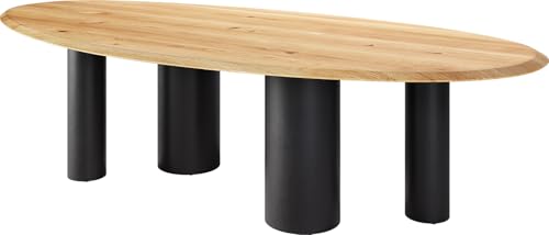 DELIFE Esszimmertisch Edge Oval Eiche Natur 280x130x2,5 Pilier Metall Schwarz Flow-Edge DELIFE Esszimmertisch Edge Oval Eiche Natur 280x130x2,5 Pilier Metall Schwarz Flow-Edge von DELIFE