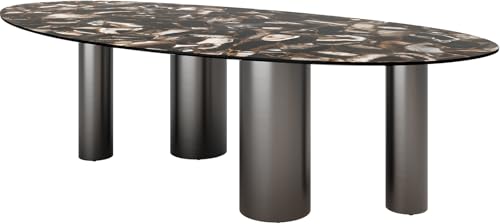DELIFE Esszimmertisch Edge Oval Keramik Iris FMG Agatablack 280x130 Pilier Edelstahl Graphit DELIFE Esszimmertisch Edge Oval Keramik Iris FMG Agatablack 280x130 Pilier Edelstahl Graphit von DELIFE