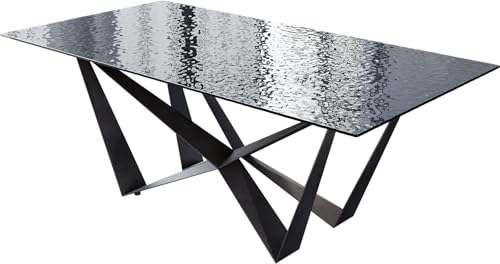 Esszimmertisch Edge Reliefglas Rauchschwarz 3D-Design 200x100 Spider Flachstahl Schwarz Esszimmertisch Edge Reliefglas Rauchschwarz 3D-Design 200x100 Spider Flachstahl Schwarz von DELIFE