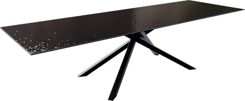 DELIFE Esszimmertisch Edge Reliefglas Rauchschwarz 3D-Design 300x100 Kreuzgestell Rechteck Schwarz DELIFE Esszimmertisch Edge Reliefglas Rauchschwarz 3D-Design 300x100 Kreuzgestell Rechteck Schwarz von DELIFE