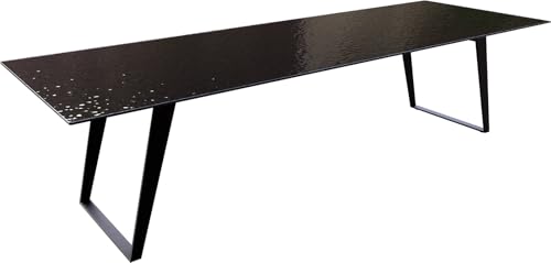 DELIFE Esszimmertisch Edge Reliefglas Rauchschwarz 3D-Design 300x100 Metall Schräg Schwarz DELIFE Esszimmertisch Edge Reliefglas Rauchschwarz 3D-Design 300x100 Metall Schräg Schwarz von DELIFE
