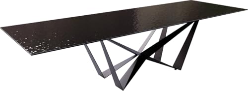 Esszimmertisch Edge Reliefglas Rauchschwarz 3D-Design 300x100 Spider Flachstahl Schwarz Esszimmertisch Edge Reliefglas Rauchschwarz 3D-Design 300x100 Spider Flachstahl Schwarz von DELIFE