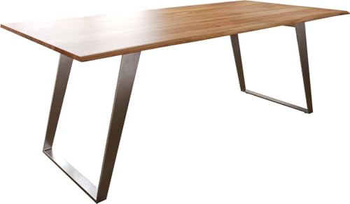 DELIFE Esszimmertisch Edge S Akazie Natur 200x100 Edelstahl Schräg Live-Edge DELIFE Esszimmertisch Edge S Akazie Natur 200x100 Edelstahl Schräg Live-Edge von DELIFE