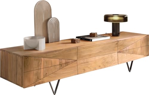 DELIFE Fernsehtisch Wyatt Akazie Natur 175 cm 2 Türen 1 Klappe Designer Lowboard von DELIFE