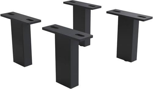DELIFE Fuß Vierkant Metall Schwarz 12,5 cm für alle Möbelarten (4er Set) von DELIFE