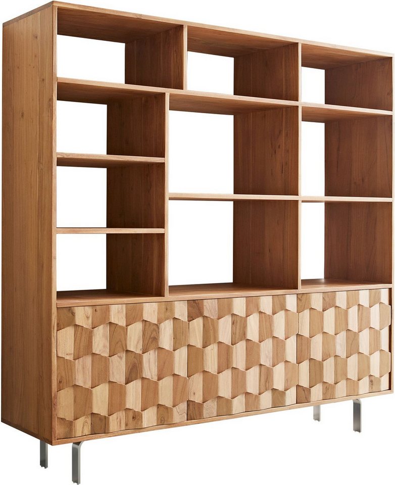 DELIFE Highboard Fevo, Akazie Natur 147x150 cm 3 Türen L-Fuß Regal DELIFE Highboard Fevo, Akazie Natur 147x150 cm 3 Türen L-Fuß Regal von DELIFE