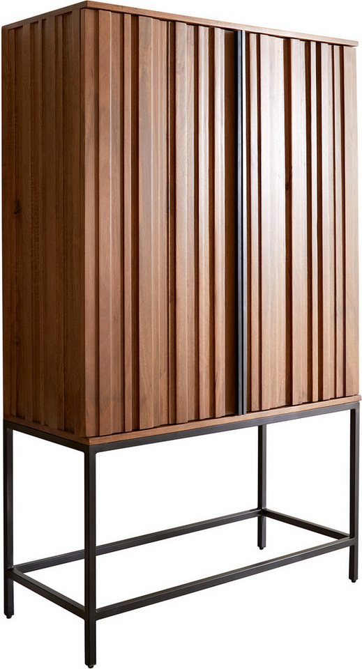 DELIFE Highboard Sivela, Mango Braun Metall Schwarz 90x150 cm 2 Türen Highboard DELIFE Highboard Sivela, Mango Braun Metall Schwarz 90x150 cm 2 Türen Highboard von DELIFE