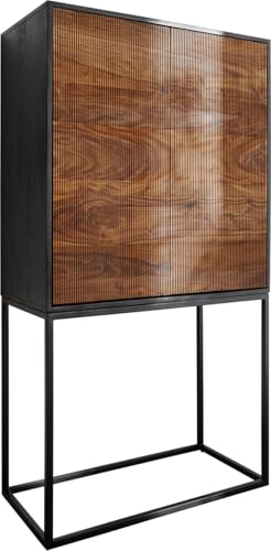 DELIFE Hochschrank Vaag Sheesham Natur Mango Schwarz Metall Schwarz 80x150 cm 2 Türen Highboard DELIFE Hochschrank Vaag Sheesham Natur Mango Schwarz Metall Schwarz 80x150 cm 2 Türen Highboard von DELIFE