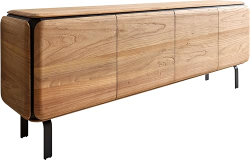 DELIFE Kommode Giacinto 180 cm Ulme Natur 4 Türen L-Fuß Schwarz DELIFE Kommode Giacinto 180 cm Ulme Natur 4 Türen L-Fuß Schwarz von DELIFE