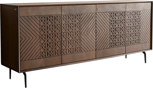 DELIFE Kommode Manjula Mango Braun 170 cm 4 Türen Winkelfuß Metall Schwarz Sideboard DELIFE Kommode Manjula Mango Braun 170 cm 4 Türen Winkelfuß Metall Schwarz Sideboard von DELIFE