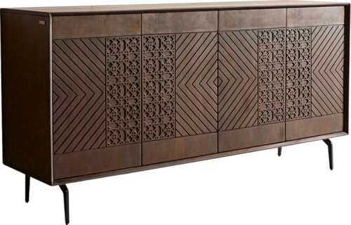 DELIFE Kommode Manjula Mango Dunkelbraun 145 cm 4 Türen Winkelfuß Metall Schwarz Sideboard DELIFE Kommode Manjula Mango Dunkelbraun 145 cm 4 Türen Winkelfuß Metall Schwarz Sideboard von DELIFE