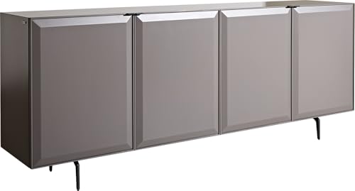 DELIFE Kommode Marellia 200 cm Grau 4 Türen Winkelfuß Metall Schwarz von DELIFE