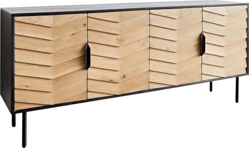 DELIFE Kommode Muvi Eiche Natur Mango Schwarz Metall Schwarz 175 cm 4 Türen Sideboard DELIFE Kommode Muvi Eiche Natur Mango Schwarz Metall Schwarz 175 cm 4 Türen Sideboard von DELIFE