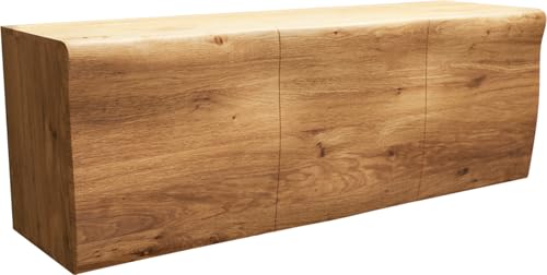 DELIFE Kommode New Live-Edge Eiche Natur 145 cm 3 Türen schwebend Sideboard von DELIFE