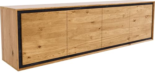 DELIFE Kommode Stonegrace Eiche Natur 200 cm 4 Türen Steinfurnier Schwebend Sideboard von DELIFE