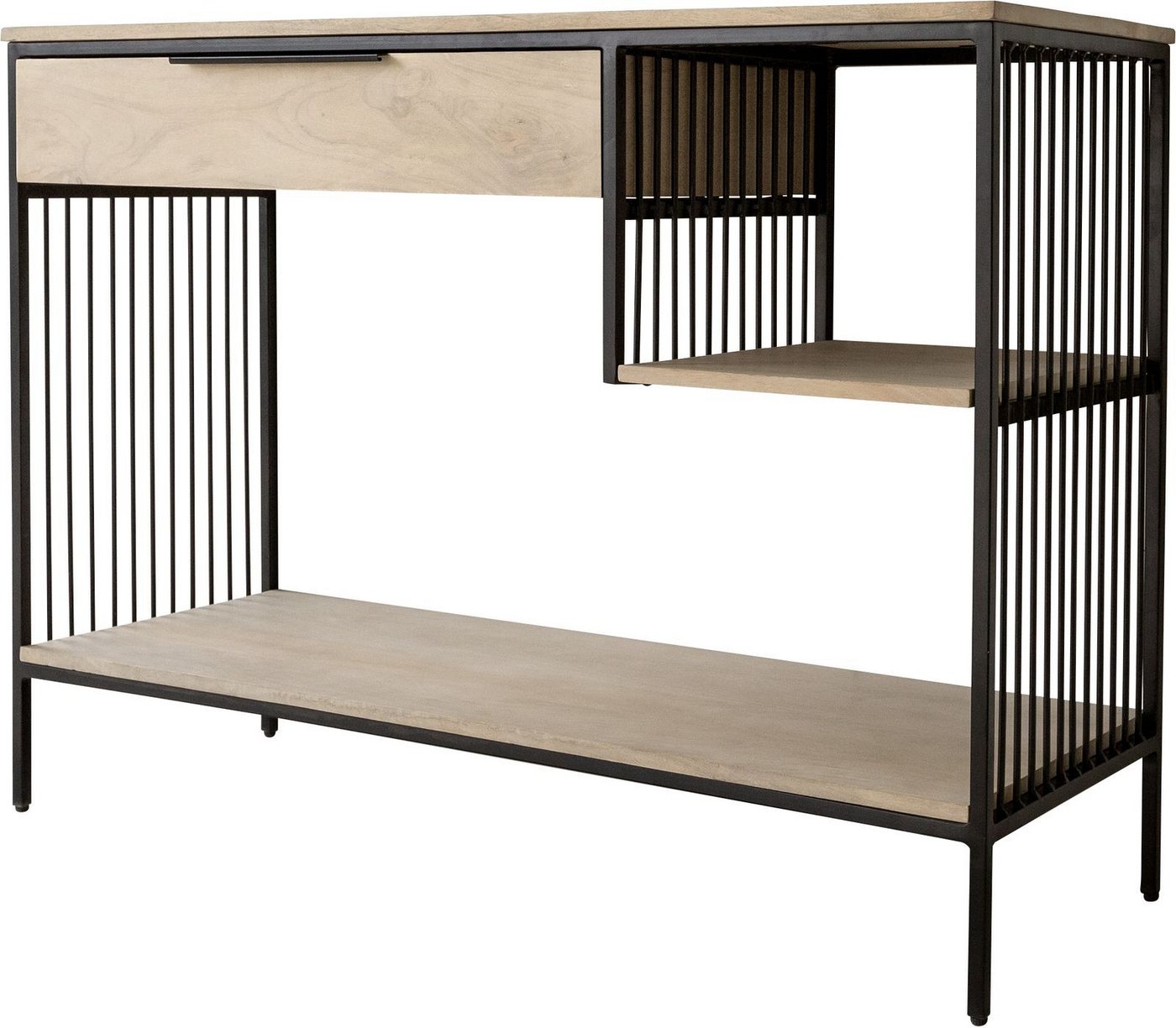 DELIFE Konsolentisch Liborio, Mango White Wash 110x40 cm Metall Schwarz 1 Schublade DELIFE Konsolentisch Liborio, Mango White Wash 110x40 cm Metall Schwarz 1 Schublade von DELIFE