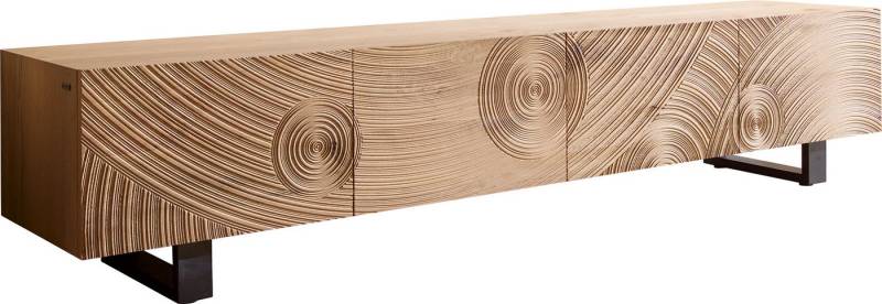 DELIFE Lowboard Ashara, Eiche Natur 3D Effekt 220 cm 4 Türen Kufe Metall Schwarz Lowboard DELIFE Lowboard Ashara, Eiche Natur 3D Effekt 220 cm 4 Türen Kufe Metall Schwarz Lowboard von DELIFE