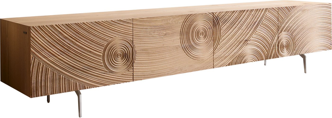 DELIFE Lowboard Ashara, Eiche Natur 3D Effekt 220 cm 4 Türen Winkelfuß Edelstahl gebürstet Low DELIFE Lowboard Ashara, Eiche Natur 3D Effekt 220 cm 4 Türen Winkelfuß Edelstahl gebürstet Low von DELIFE