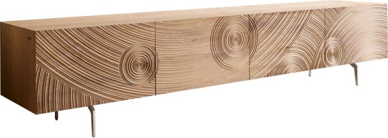 DELIFE Lowboard Ashara, Eiche Natur 3D Effekt 220 cm 4 Türen Winkelfuß Edelstahl gebürstet Low DELIFE Lowboard Ashara, Eiche Natur 3D Effekt 220 cm 4 Türen Winkelfuß Edelstahl gebürstet Low von DELIFE