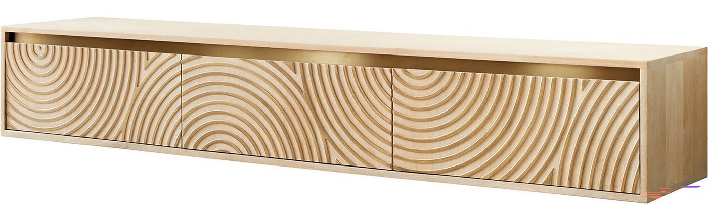 DELIFE Lowboard Budaya, Mango Natur 175 cm 3 Türen schwebend Lowboard von DELIFE