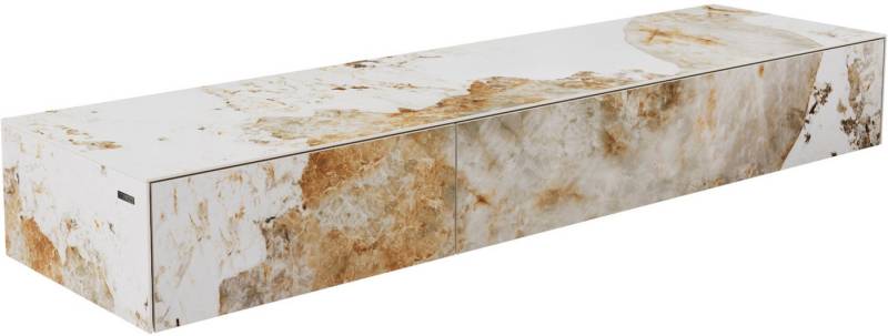 DELIFE Lowboard Cuor, Keramik Minas Melange Weiß-Beige 150 cm 1 Klappe 1 Schubfach Schwebend von DELIFE