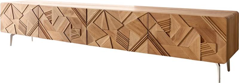 DELIFE Lowboard Eldoria, 220 cm Ulme Natur 3D Effekt 2 Türen 2 Schubfächer Winkelfuß Edelstahl DELIFE Lowboard Eldoria, 220 cm Ulme Natur 3D Effekt 2 Türen 2 Schubfächer Winkelfuß Edelstahl von DELIFE